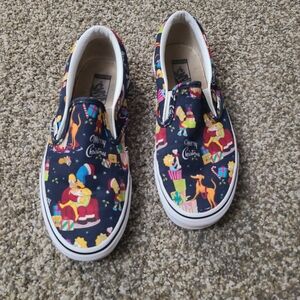 Vans Classic The Simpsons Merry Christmas Graphic Slip-On Sneakers - Size 7.0